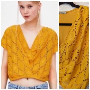 Zara Trafaluc Eyelet Crop top